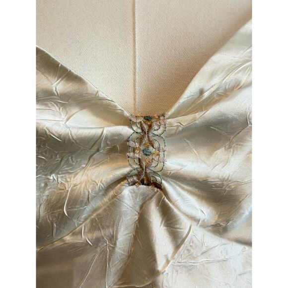 Y2K Babydoll Top Size Large Ivory White Silky Coquette Dainty Romantic Fairy - Picture 3 of 10